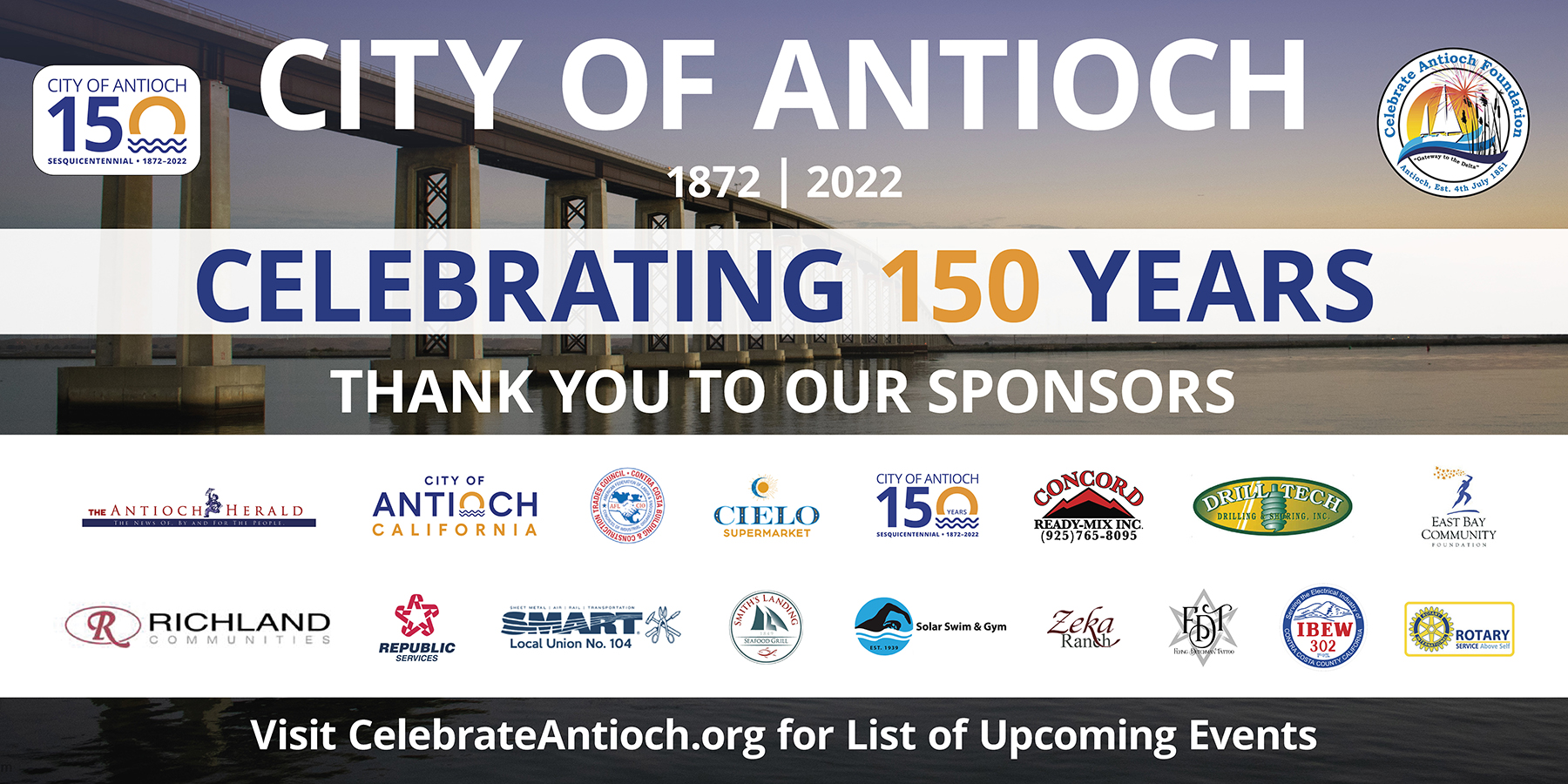 The main promotional image of the City of Antioch Sesquicentennial